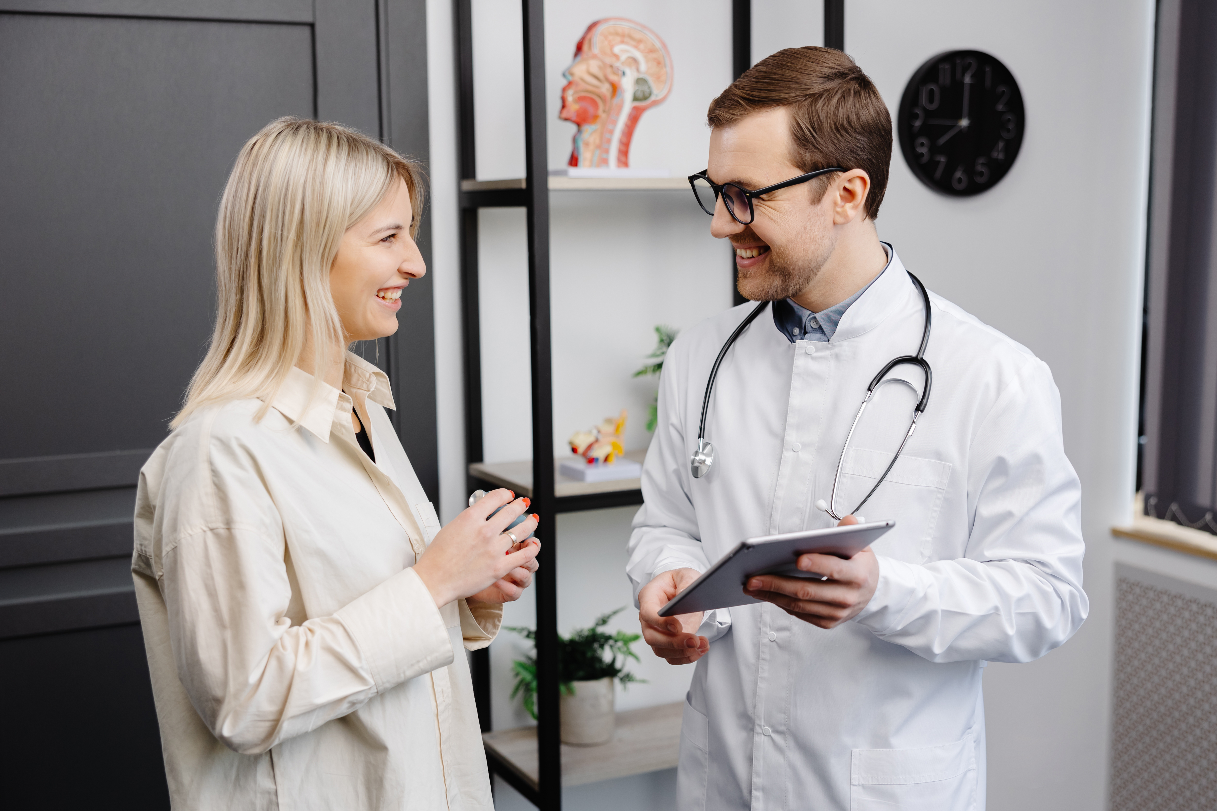 doctor meeting woman